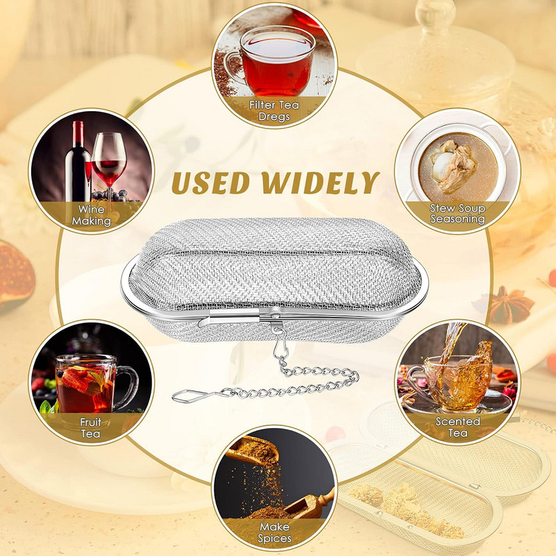 1~3x Stainless Steel Cooking Spices Infuser Fine Mesh Loose Tea Herbal Strainer gallery
