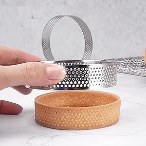 16 Pieces 2 Inch 304 Stainless Steel Tart Ring,Perforated Tart Rings Round Cake gallery