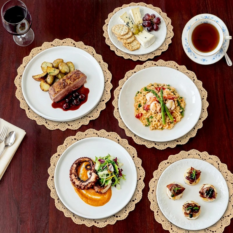 Juvale Paper Placemats - 12-Inch Round, Brown, 250 Count - 12-Inch, Brown gallery