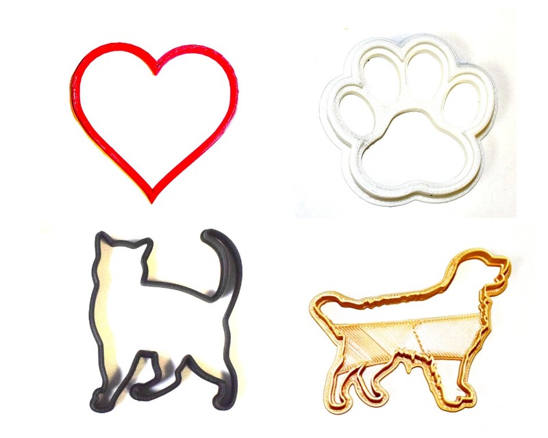 RESCUE PETS ARE BEST SET OF 4 PAW HEART DOG CAT SHELTER COOKIE CUTTER USA PR1042