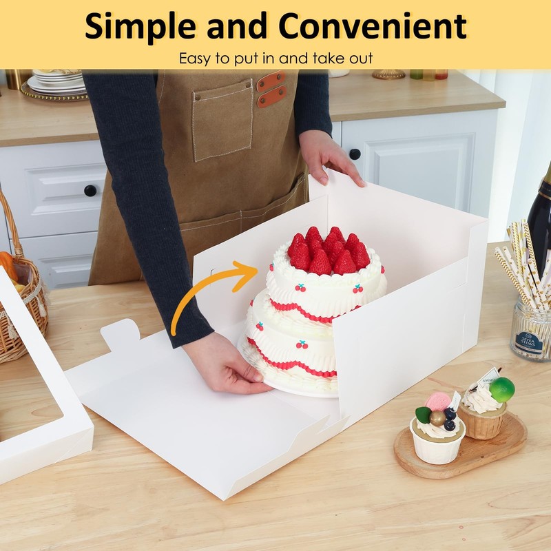 Moretoes 30pcs Cake Boxes 12x12x8 Inch, Bakery Containers with Large Window, ... gallery
