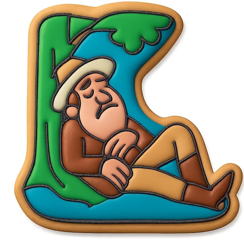 Rip Van Winkle Nap Cookie Cutter & Stamp, Fondant & Clay - 4x3.5 gallery
