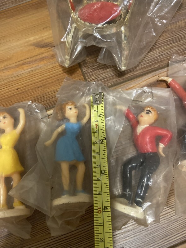 Wilton Cake Decorations-NOS 60’s Dancers Fisherman Bowling Rocker Mixed lot gallery