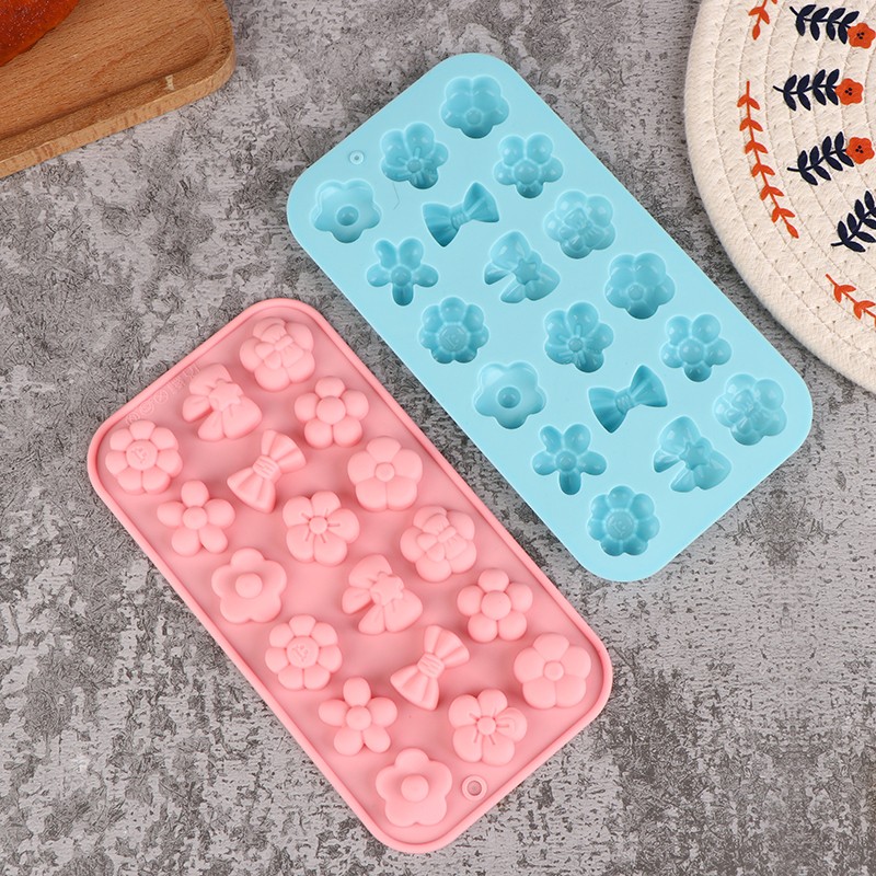 1Pc 18Cavities Flower Bow Tie Silicone Mold DIY Cake Pudding Ice Baking Tools gallery