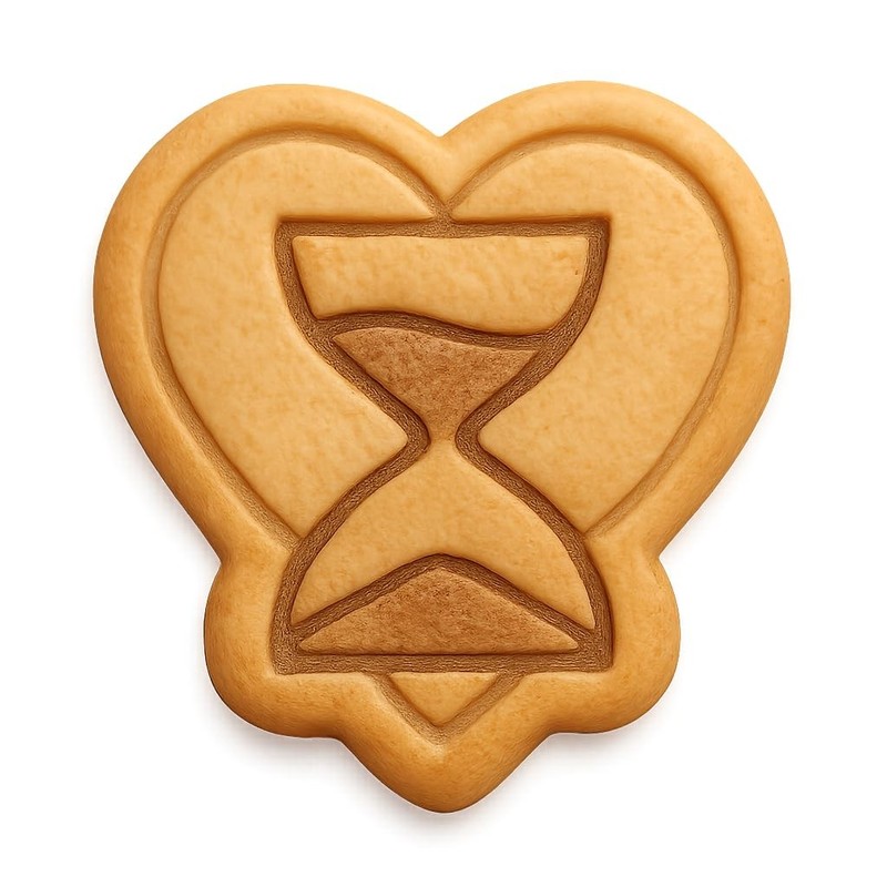 Heart with Hourglass Cookie Cutter & Stamp, Fondant & Clay – 4×3.8