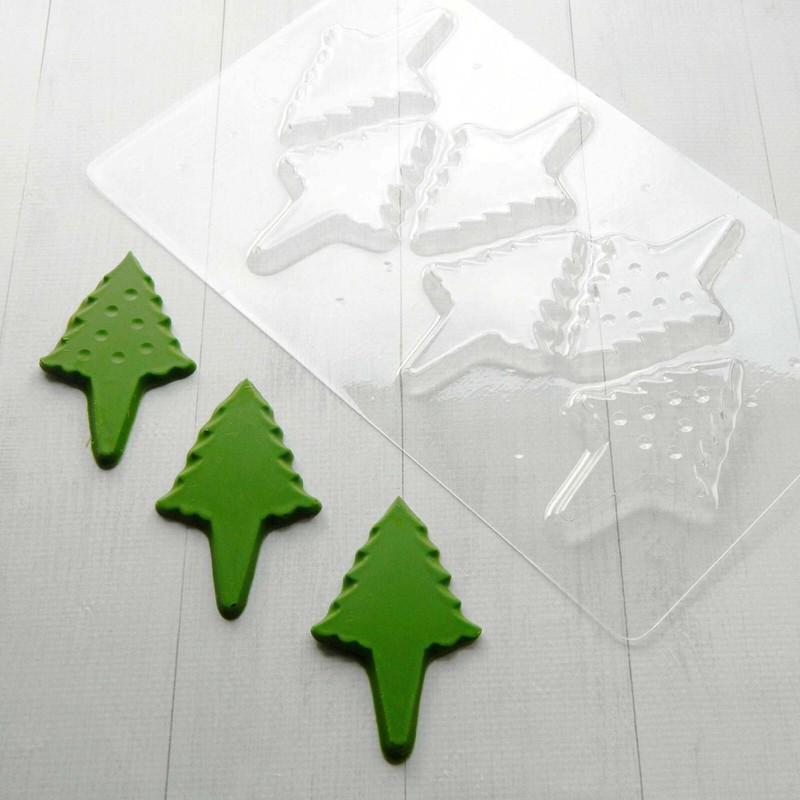 Chocolate Candy Mold Christmas Tree Plastic Mold Reusable Cake Decorating Tools