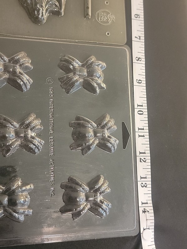 Lot Of 2 Halloween Scary Flying Ghost Spider Lollipop Chocolate Candy Mold gallery