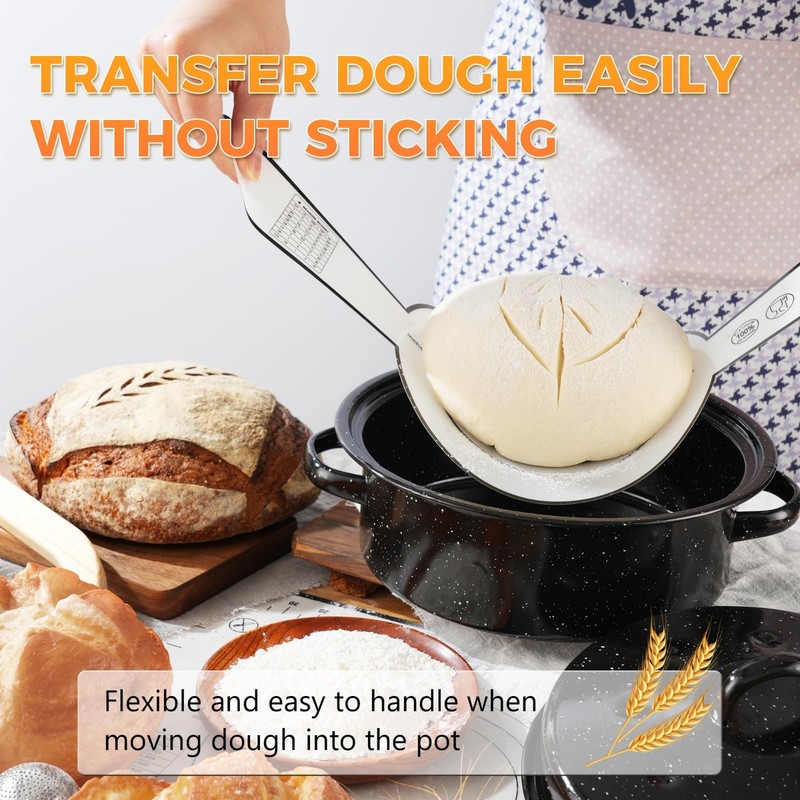 Sourdough Starter Kit for Beginners - 34 oz Jar, Silicone Proofing Baskets, Reci gallery