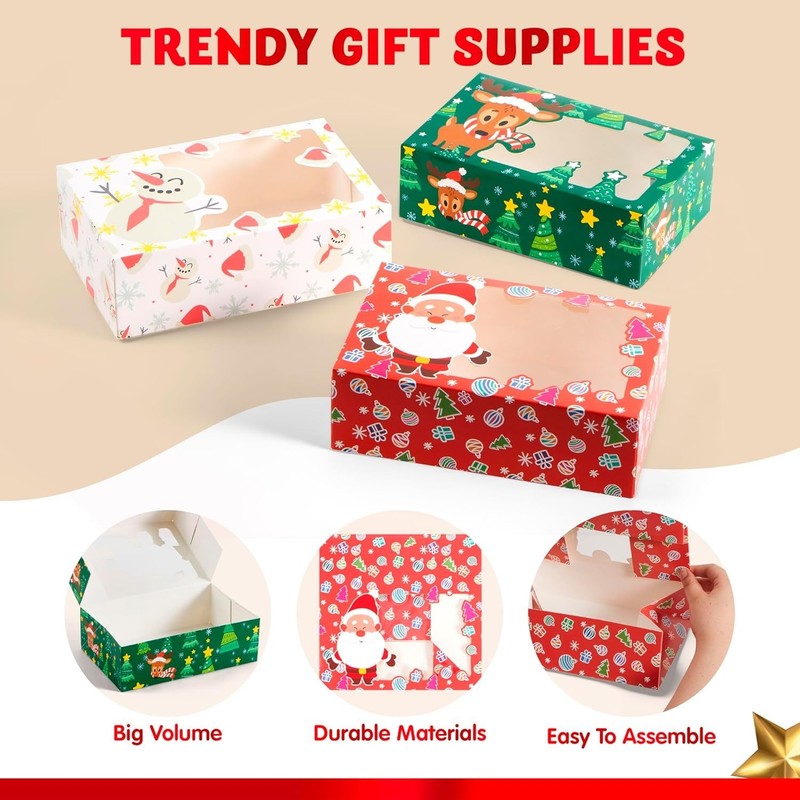 JOYIN 24 PCS Christmas Foil Treats Cookie Gift Boxes (8.75" x 5.75" x 2.75") gallery