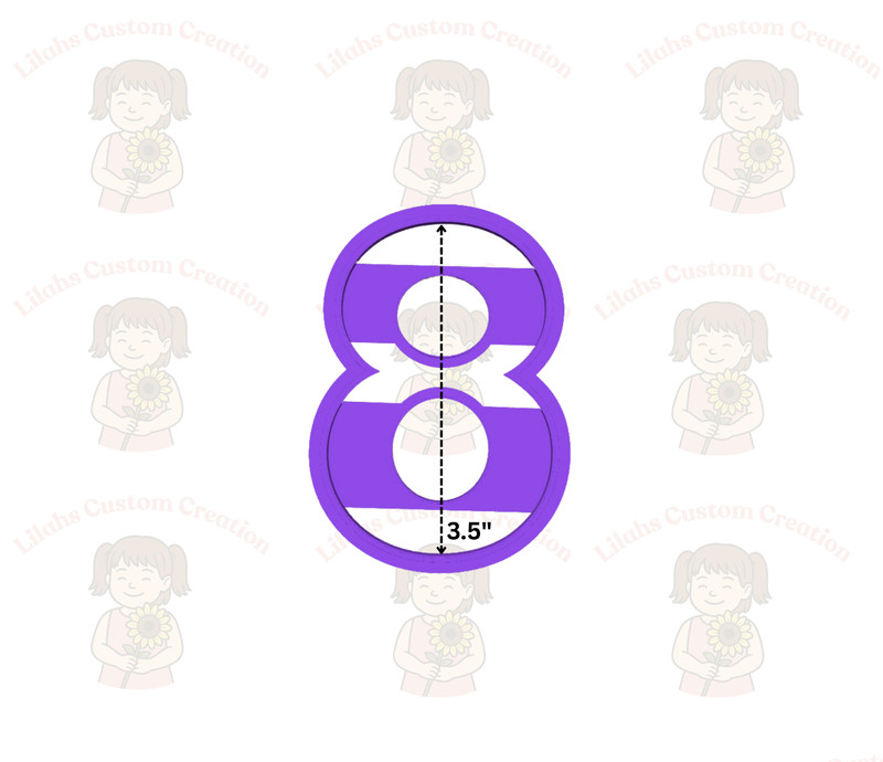 Number 8 Cookie Cutter WITH center cutout: 4" gallery