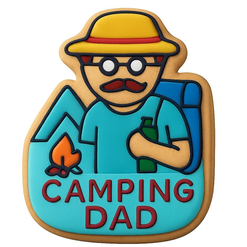 Camping Dad Adventure Cookie Cutter & Stamp, Fondant & Clay - 3.1x4" Premium Qua gallery