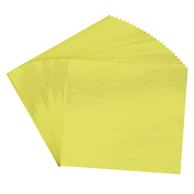 100pcs Gold Leaf 3.7″ x 3.4″ Yellow Metal Paper Leaf