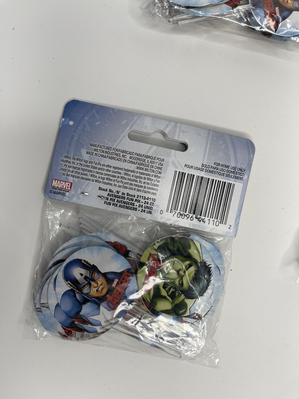 5 Wilton Marvel Avengers Fun Pix Cupcake Toppers 24ct New Party 120 Total gallery