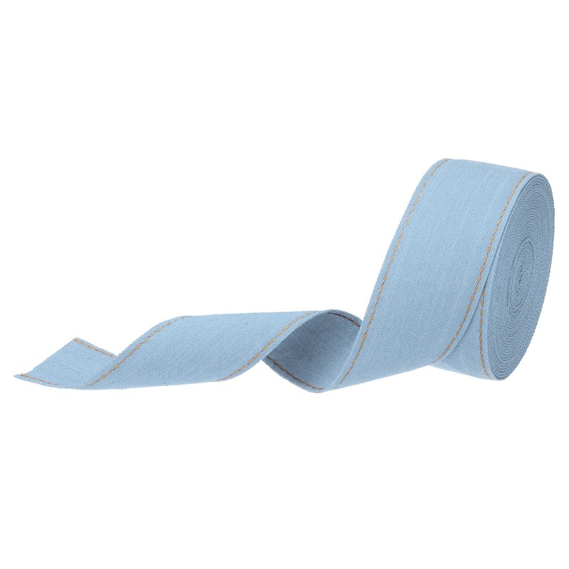 1.6 Inch Denim Fabric Ribbons, 5 Yards Denim Bow Jean Ribbon, Sky Blue 40mm