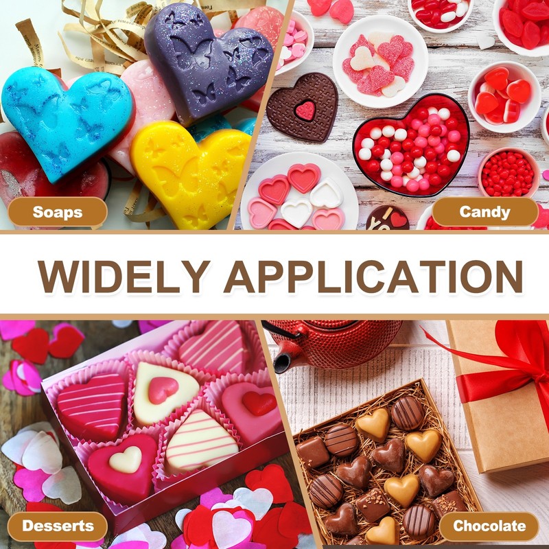 Silicone Heart Mold, 3D for Love Chocolate Mold - 2Pcs (Blue) gallery