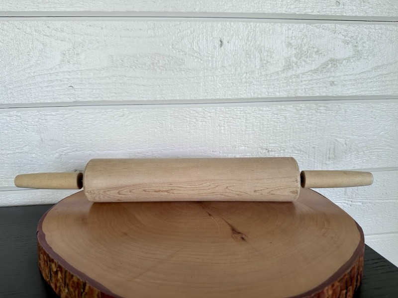 Vintage Wooden Rolling Pin Rotating Handles Farmhouse Kitchen Decor