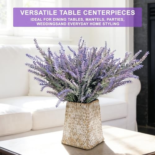Artificial Lavender Flowers for Outdoors Summer 20 Bundles Gray Purple gallery