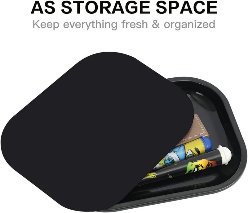 HOKirin Metal Tray with Soft Magnetic Lid,Metal Small Spill Black gallery