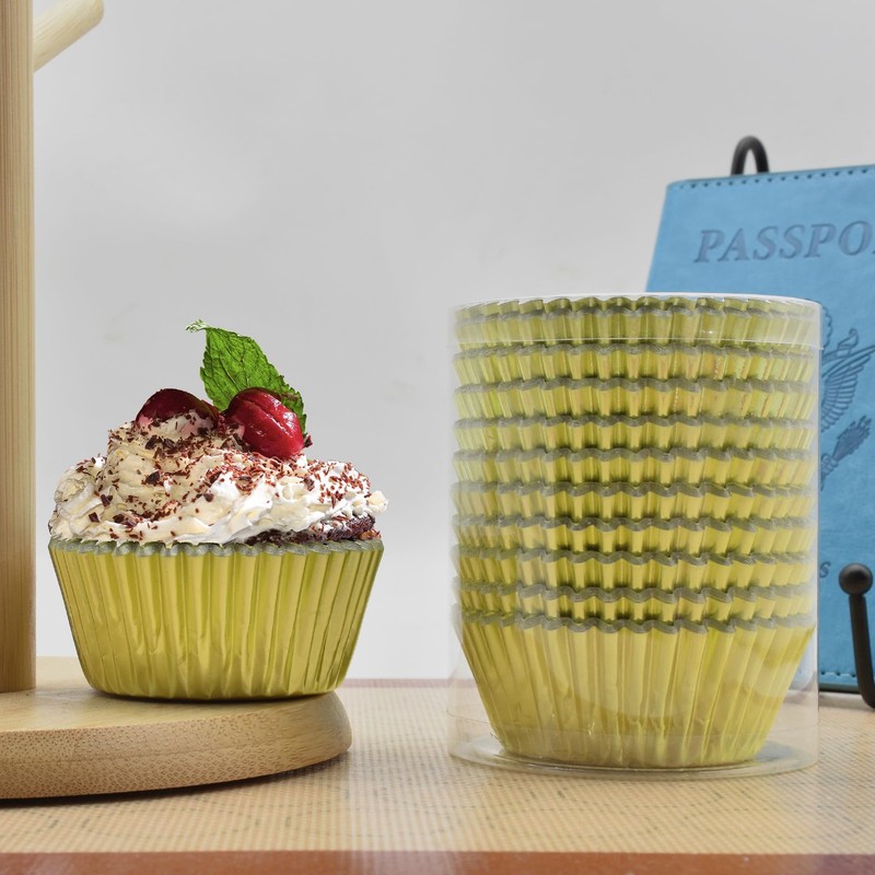0 Pcs Gold Foil Standard Cupcake Liners Muffin Paper Baking Cups gallery