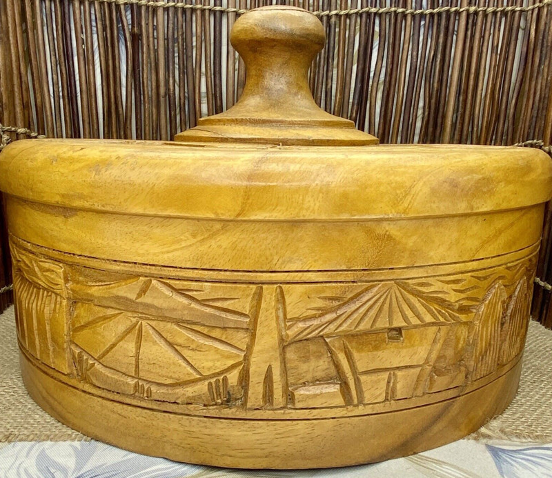 VT Monkey Pod Wood Cake Dome Cover The Hardwood Factory Kauai Hawaii Hand Carved gallery