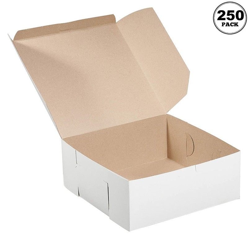 [ 250 Pack ] White Bakery Pastry Boxes - 6 x 6 x 3 In. gallery