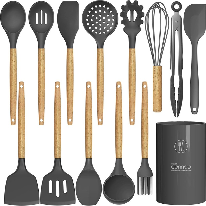 Silicone Cooking Utensils Kitchen Utensil Set – 446°F Heat