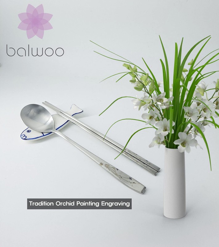 [2 Sets] [Made in Korea] Orchid Design Korean Style Sticky Rice Spoon Chopsti... gallery