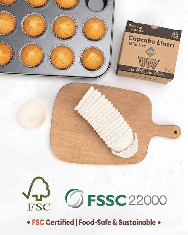 Non-Stick 400pcs White Mini Cupcake Liners for Baking, Greaseproof Muffin Liners gallery