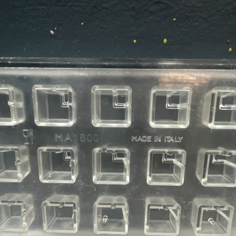 Polycarbonate Square Chocolate Mold MA1800 Clear Made in Italy gallery