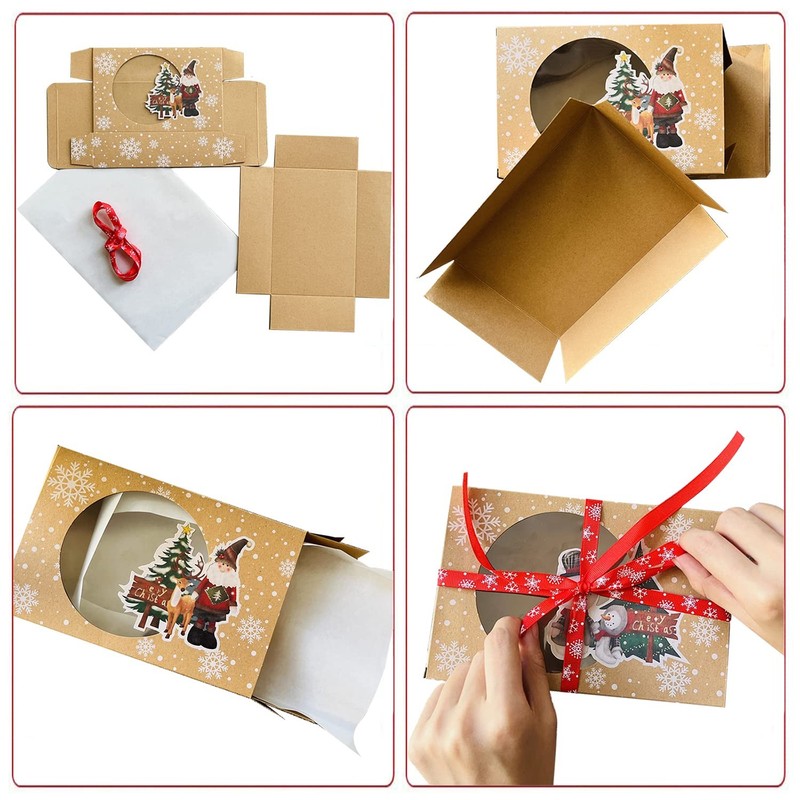 Christmas Cookie Boxes with Window, Food Grade Bakery Treat Boxes Party Favors gallery