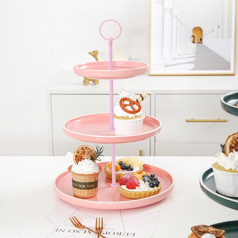Snadulor 3 Tier 13" Cake Stand Fruit Heavy Plate Handle Fittings Round Hardwa... gallery