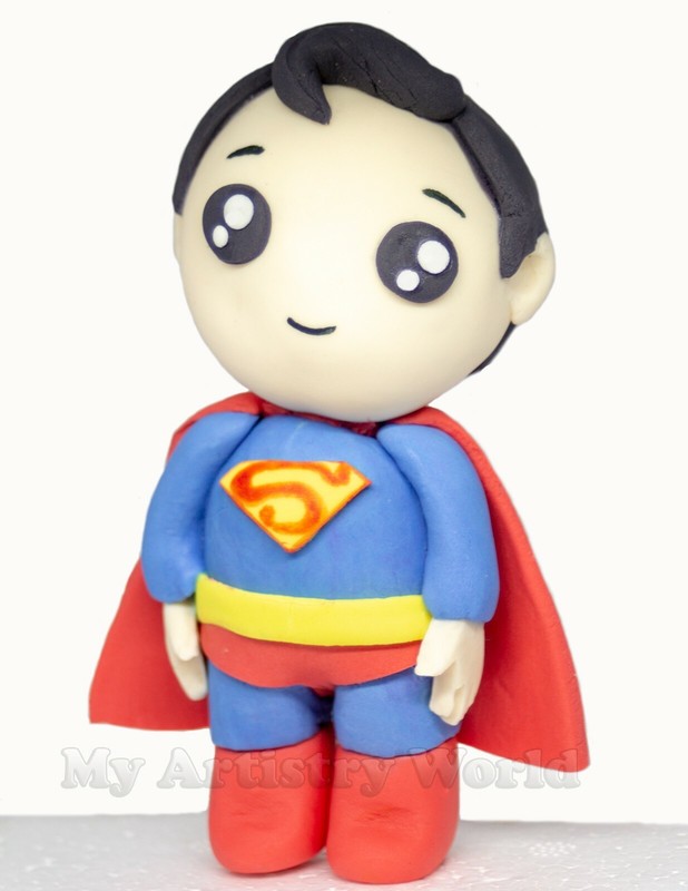 Edible 3D fondant/gum paste Baby Superman cake topper. Superheroes series.