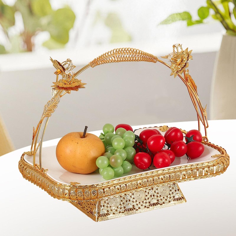 Fruit Basket Coffee Serving Tray Creative Home Decoration Vintage Food Platter