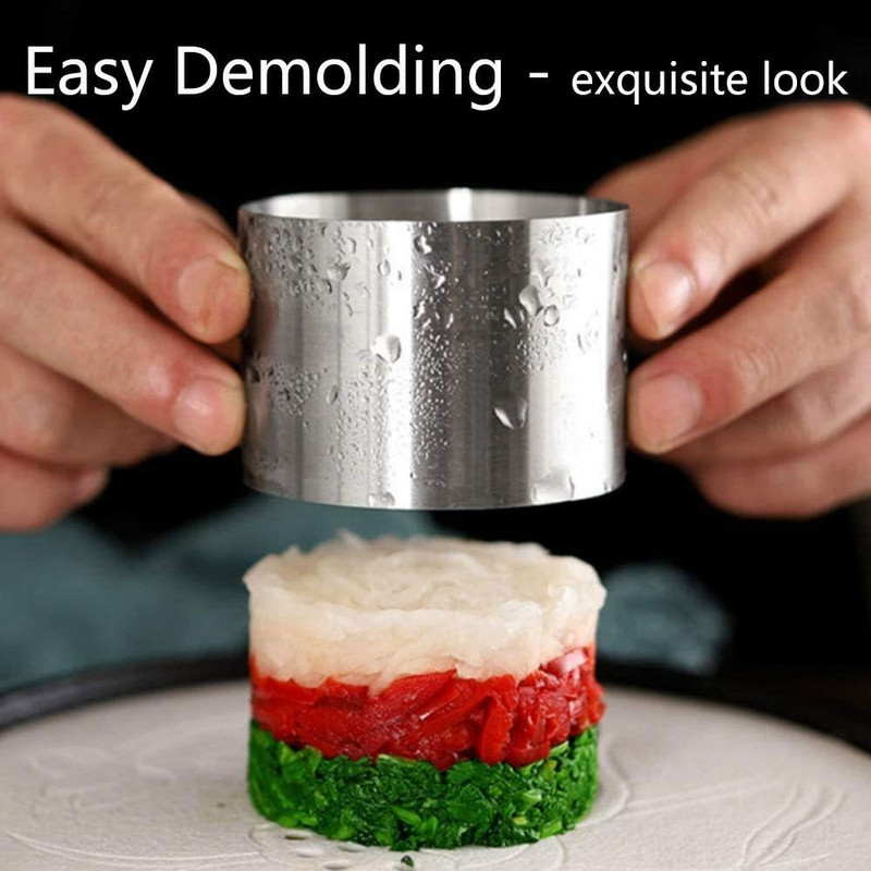 9Pack 3.15�� Food Rings Molds with 3 Inch Cake Collars Stainless Steel Cake R... gallery