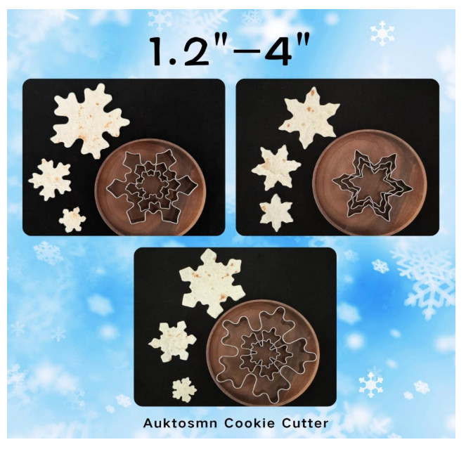 Snowflake Metal Cookie Cutter Set 9 Pcs 1.2"- 4" Christmas Winter New gallery