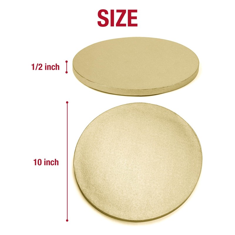 5Pcs 10 Inch Gold Round Cake Boards, 1/2inch Thick Sturdy Cake Drums with Smo... gallery