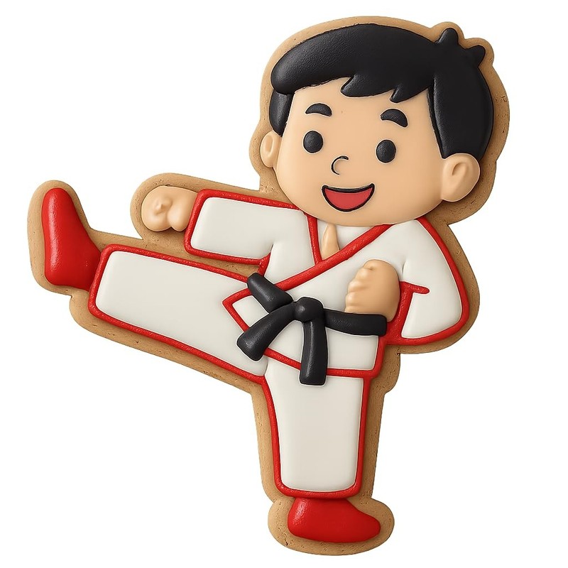 Karate Kick Cookie Cutter & Stamp, Fondant, Clay - 4x3.2" gallery