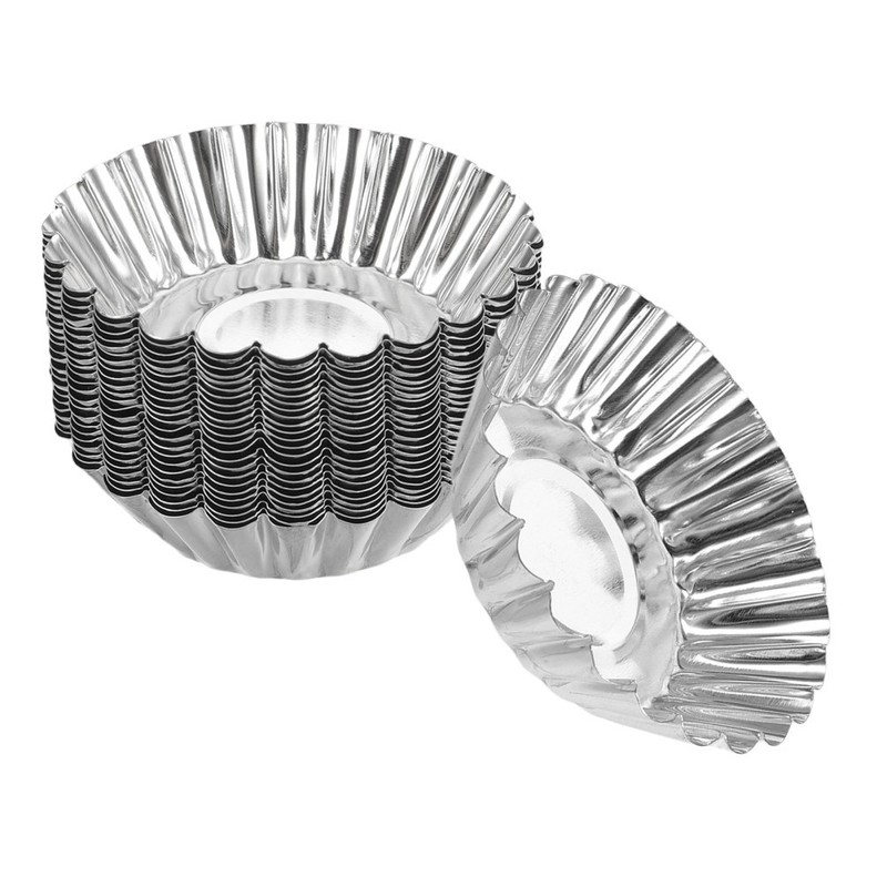 35pcs Pie Pan: Mini Foil Baking Molds for Pastries Egg Tarts Fruit Pies - Round gallery