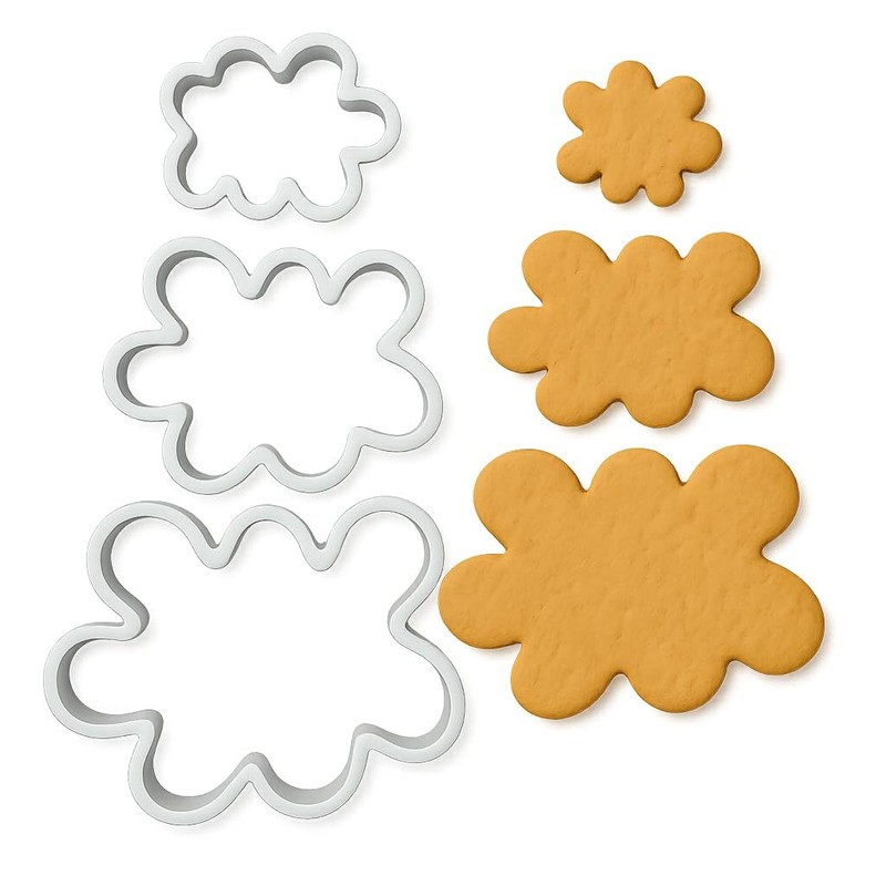 Paint Splatter Cookie Cutter Trio 3-Pack Set (2.5″, 3.5″, 4.5″) – Random Colors