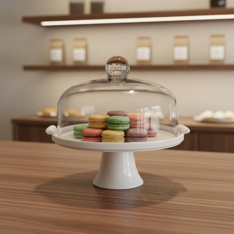 Pedestal Cake Stand with Glass Dome Keeps Food Preserved Cake Stand with Dome gallery