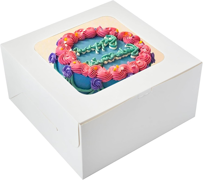 White 10X10X5 Inches Cake Box with Cake Boards (60Pcs, 30Pcs Boxes and 30Pcs Boa gallery