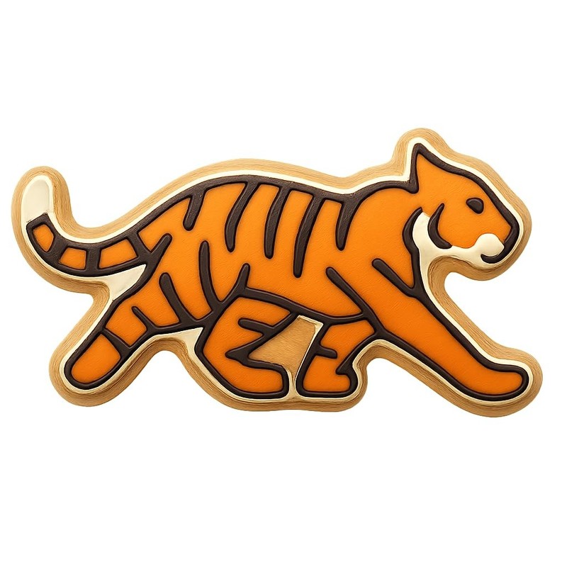 Running Tiger Cookie Cutter & Stamp - 4x2.4 Fun Kitchen Baking gallery