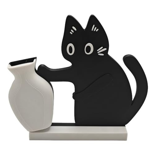 Cat Push Flower Vase for Home Decor Cute Vases for Table Room Decor Small
