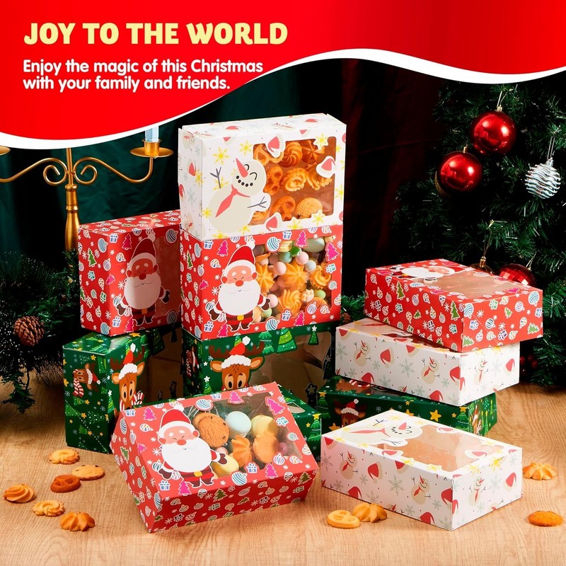 JOYIN 24 PCS Christmas Foil Treats Cookie Gift Boxes (8.75" x 5.75" x 2.75") gallery