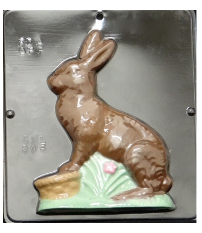Easter Bunny At Stump Chocolate Candy Mold New Wax Butter Ice Soap