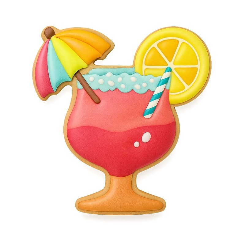 Tropical Cocktail Glass Cookie Cutter & Stamp 4x3.78" for Fondant Baking Clay gallery