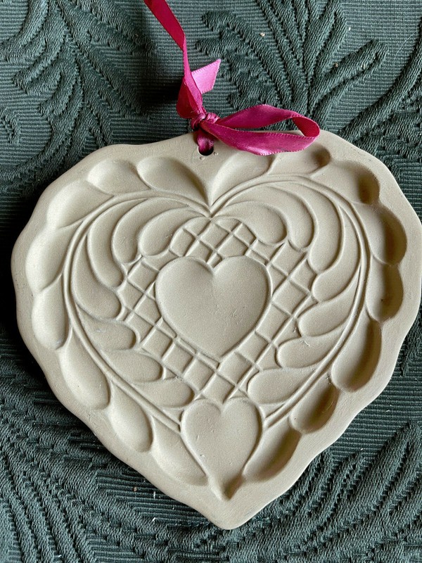 Vintage Brown Bag Cookie Art Mold Double Heart 1988