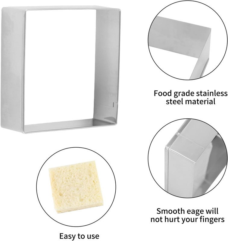 Square Cookie Cutters Stainless Steel Rectangle Biscuit Molds Square Pastry Mol gallery
