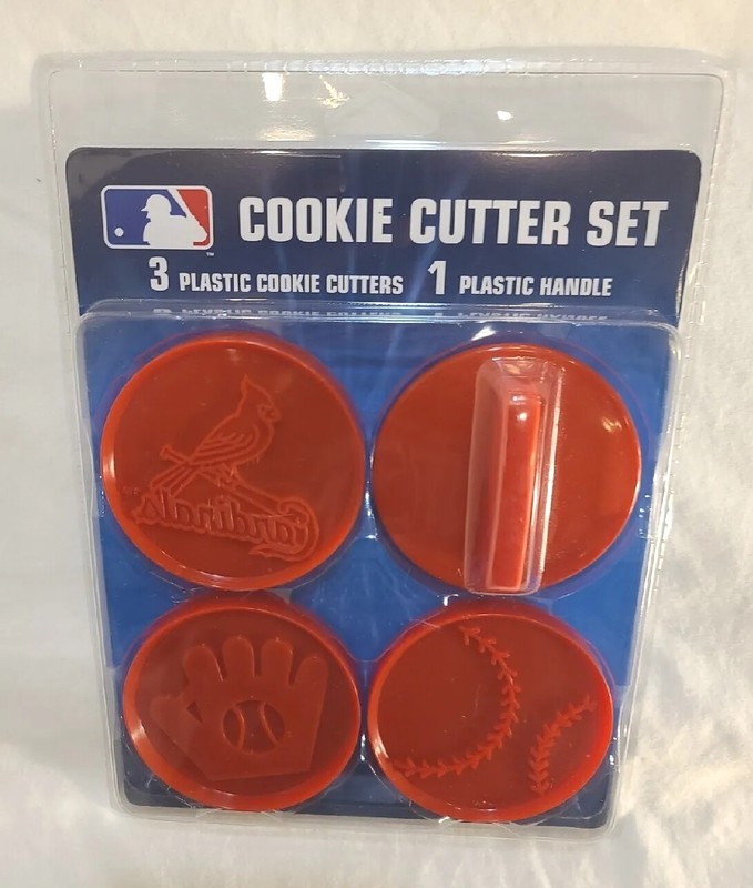 Saint Louis Cardinals 4-pc Cookie Cutter Set Baseball Logo MLB Bird on Bat – New
