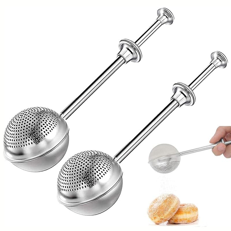 Powdered Sugar Shaker Duster Stainless Steel Flour Sifter for Baking